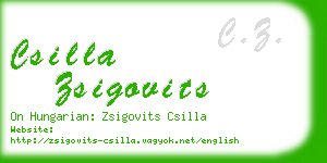 csilla zsigovits business card